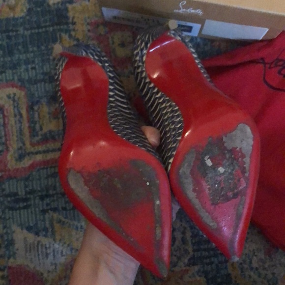 Christian Louboutin 100 Watersnake rocaille heels - Picture 4 of 6